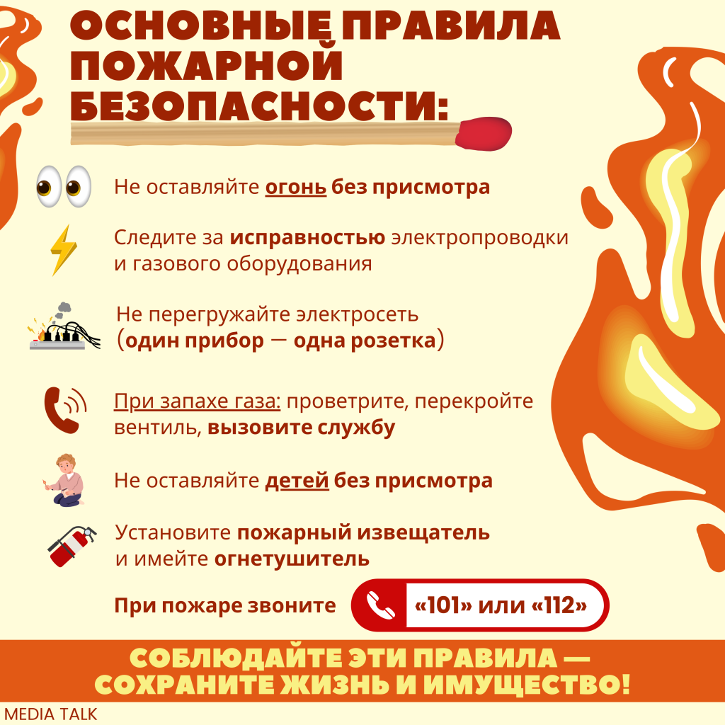 Соблюдайте правила пожарной безопасности в быту