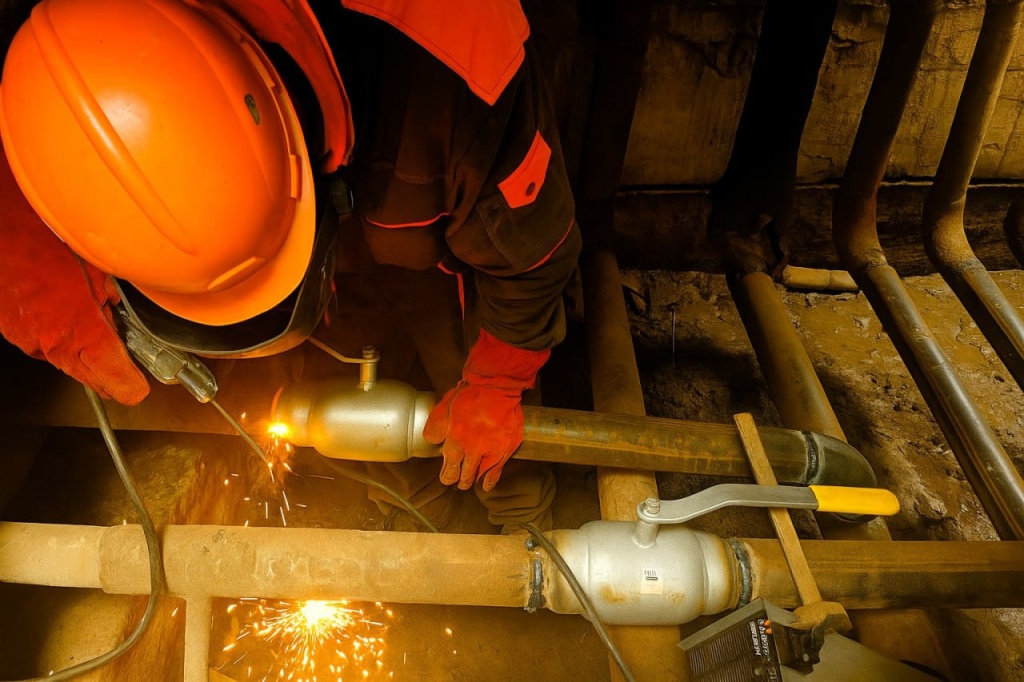 В подмосковном Красноармейске идёт плановая замена теплотрасс и арматуры для надежности отопления